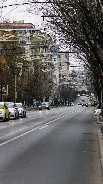 Tampon Tamponu Romanya Nın Bükreş Kentinde Yoğun Trafik Yoğunluğu 2023 — Stok fotoğraf