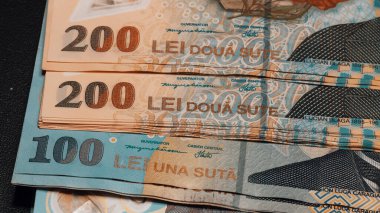 Romanya LEI Para Birimi Banknotu. RON Para Avrupa Para Birimi