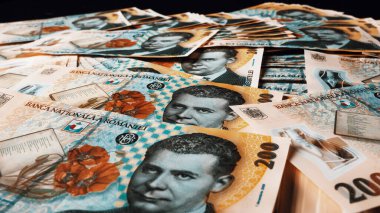 Romanya LEI Para Birimi Banknotu. RON Para Avrupa Para Birimi