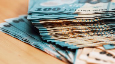Romanya LEI Para Birimi Banknotu. RON Para Avrupa Para Birimi