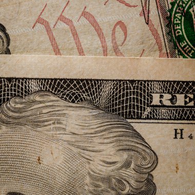 Macro shot 'ı Amerikan doları. ABD enflasyonu, ABD parası