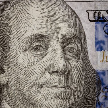 Macro shot 'ı Amerikan doları. ABD enflasyonu, ABD parası