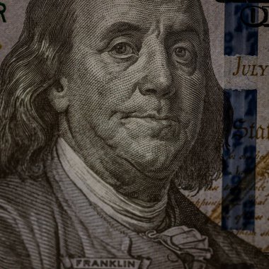 Macro shot 'ı Amerikan doları. ABD enflasyonu, ABD parası