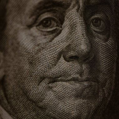 Macro shot 'ı Amerikan doları. ABD enflasyonu, ABD parası