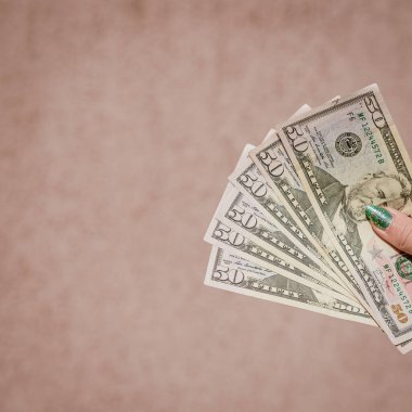 Macro shot 'ı Amerikan doları. ABD enflasyonu, ABD parası