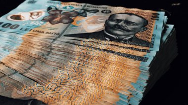 Romanya LEI Para Birimi Banknotu. RON Para Avrupa Para Birimi
