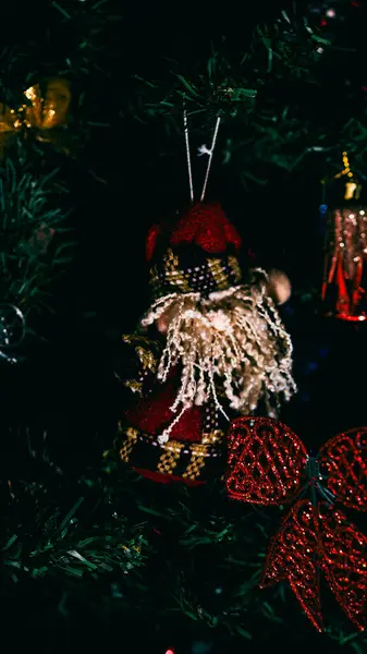 Vánoční Ozdoby Barevné Vánoční Světla Pozadí — Stock fotografie