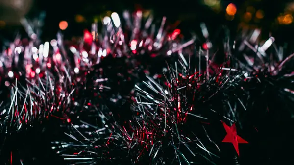 Addobbi Natalizi Colorate Luci Natale Sfondo — Foto Stock