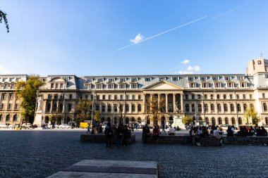 Bucharest University from the University square in Bucharest, Romania, 2023