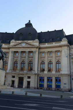 Romanya 'nın Bükreş kenti Calea Victoriei' de bulunan Ulusal Kütüphane, 2022