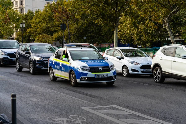Rumänska Polisbilen Politia Rutiera Bukarest Trafik Rumänien 2023 — Stockfoto