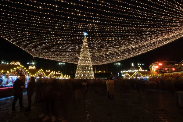 Bucharest Christmas Market Night — Fotografia de Stock