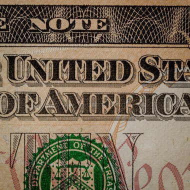 Macro shot 'ı Amerikan doları. ABD enflasyonu, ABD parası