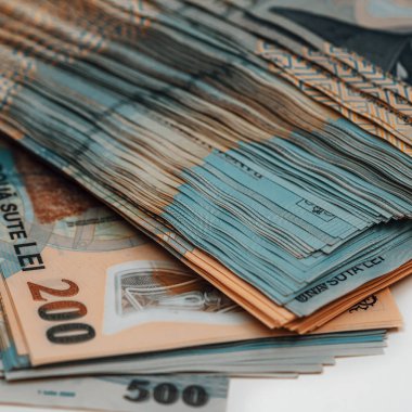 Romanya LEI Para Birimi Banknotu. RON Para Avrupa Para Birimi