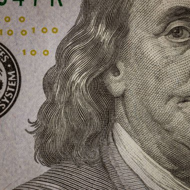 Macro shot 'ı Amerikan doları. ABD enflasyonu, ABD parası