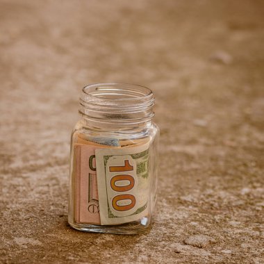Macro shot 'ı Amerikan doları. ABD enflasyonu, ABD parası