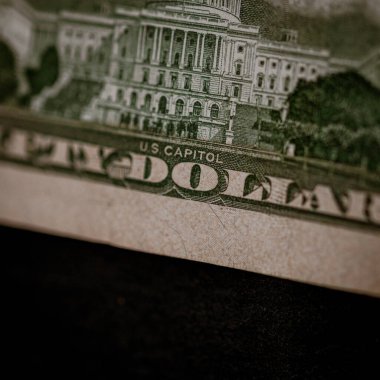 Macro shot 'ı Amerikan doları. ABD enflasyonu, ABD parası