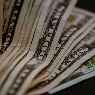 Macro shot 'ı Amerikan doları. ABD enflasyonu, ABD parası