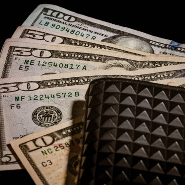 Macro shot 'ı Amerikan doları. ABD enflasyonu, ABD parası