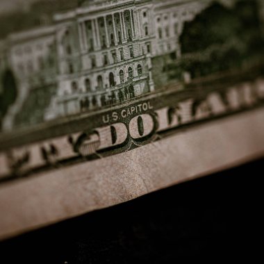 Macro shot 'ı Amerikan doları. ABD enflasyonu, ABD parası
