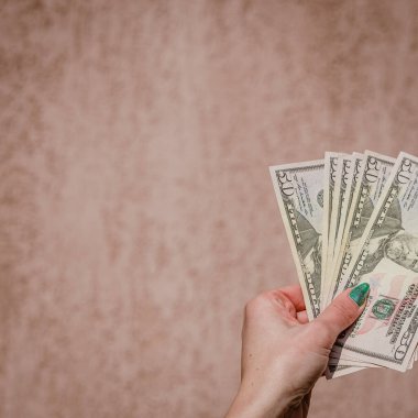 Macro shot 'ı Amerikan doları. ABD enflasyonu, ABD parası