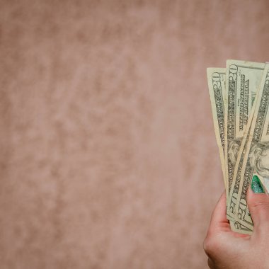 Macro shot 'ı Amerikan doları. ABD enflasyonu, ABD parası