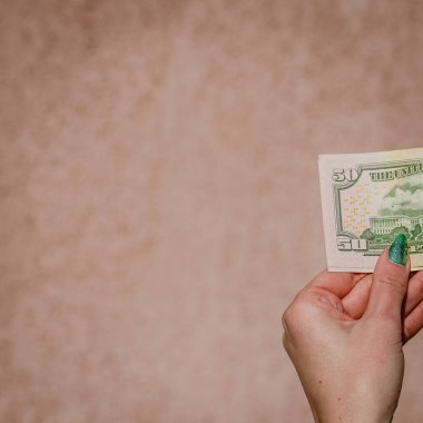 Macro shot 'ı Amerikan doları. ABD enflasyonu, ABD parası