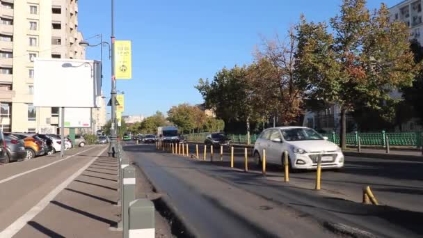 Ruch Samochodowy Zanieczyszczenie Samochodów Korki Bukareszcie Rumunia — Wideo stockowe