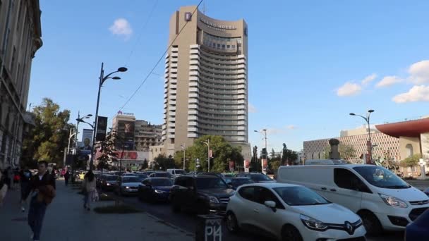 Trafic Automobile Pollution Automobile Embouteillage Bucarest Roumanie — Video