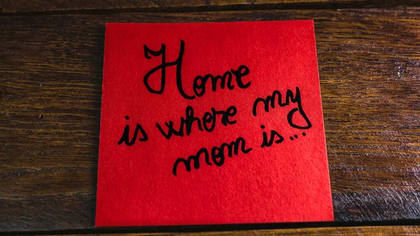 Scrivere Casa Dove Mia Madre Promemoria Post Promemoria Testo Carta — Foto Stock