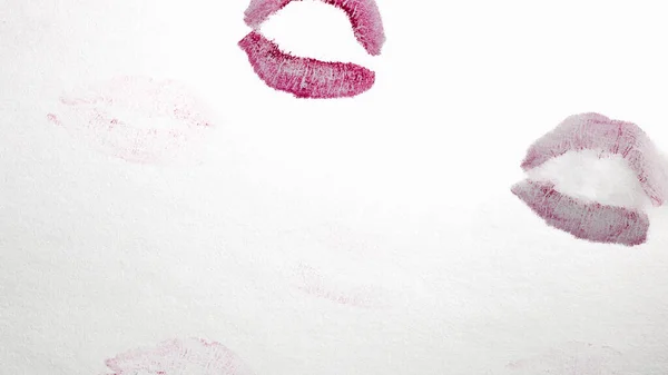 Valentinsdagskonseptet Leppestift Kyss Tegning Med Leppestift Papir – stockfoto