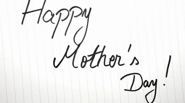 Szczęśliwego Dnia Matki Pisząc List Miłosny Dla Mamy Papierze Etykieta — Zdjęcie stockowe