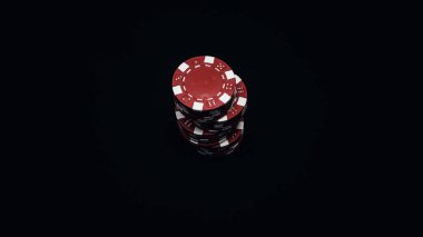 Yüksek bahisli kumarhane oyunları için bir yığın poker fişi.