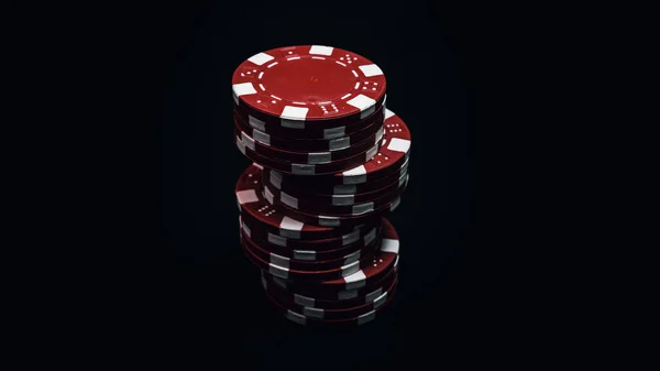 Stack Póker Zseton Nagy Tétes Kaszinó Játékok — Stock Fotó