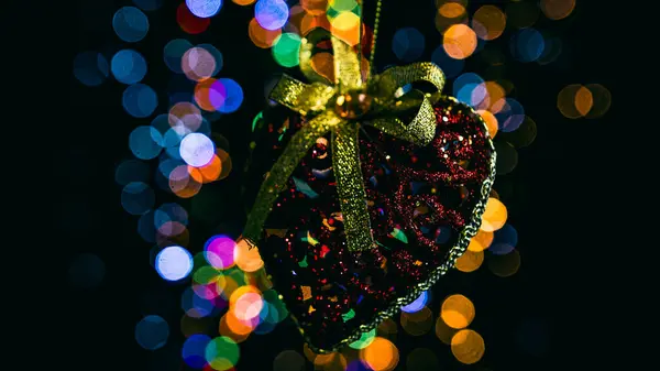Kerstversiering Kleurrijke Kerstverlichting Achtergrond — Stockfoto