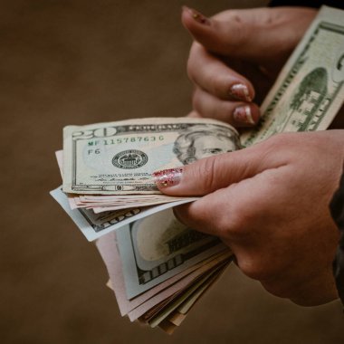 Macro shot 'ı Amerikan doları. ABD enflasyonu, ABD parası