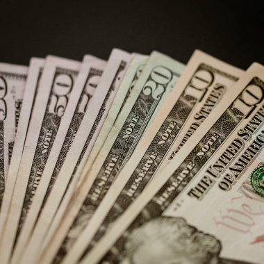 Macro shot 'ı Amerikan doları. ABD enflasyonu, ABD parası