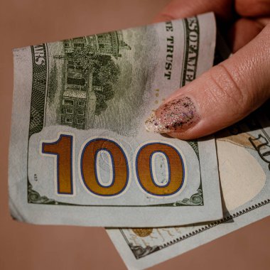 Macro shot 'ı Amerikan doları. ABD enflasyonu, ABD parası