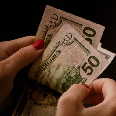 Macro shot 'ı Amerikan doları. ABD enflasyonu, ABD parası