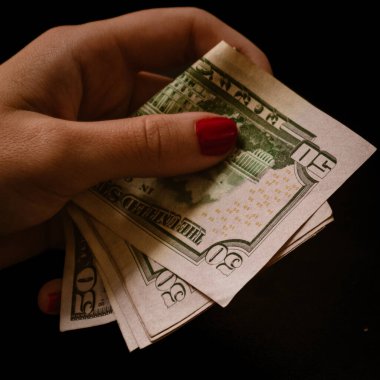 Macro shot 'ı Amerikan doları. ABD enflasyonu, ABD parası