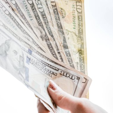 Macro shot 'ı Amerikan doları. ABD enflasyonu, ABD parası