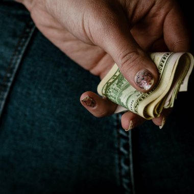 Macro shot 'ı Amerikan doları. ABD enflasyonu, ABD parası