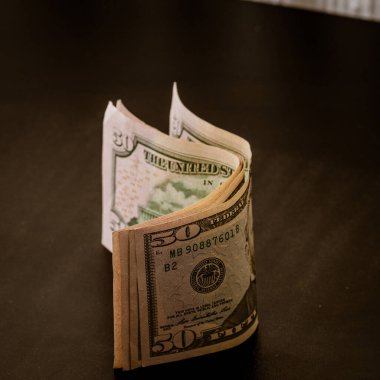 Macro shot 'ı Amerikan doları. ABD enflasyonu, ABD parası