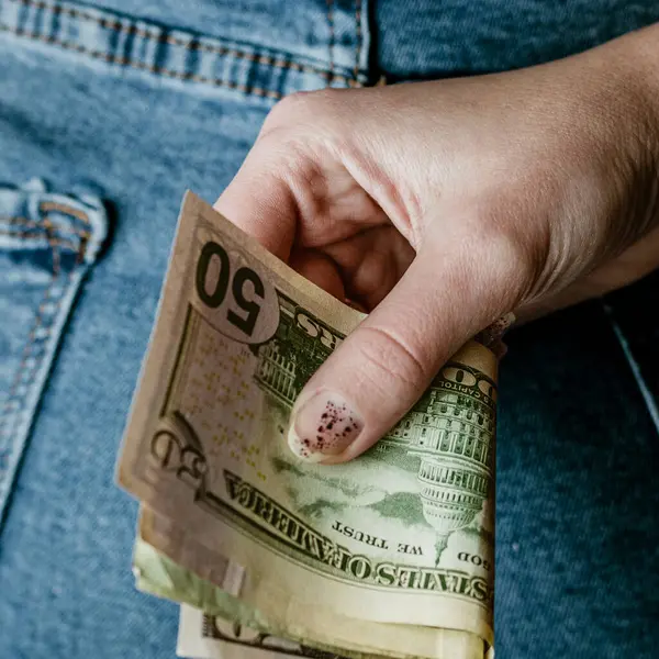 Macro shot 'ı Amerikan doları. ABD enflasyonu, ABD parası