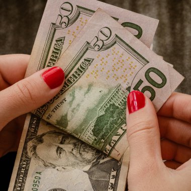 Macro shot 'ı Amerikan doları. ABD enflasyonu, ABD parası