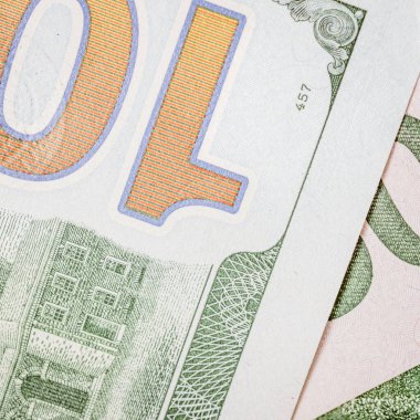 Macro shot 'ı Amerikan doları. ABD enflasyonu, ABD parası