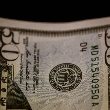 Macro shot 'ı Amerikan doları. ABD enflasyonu, ABD parası