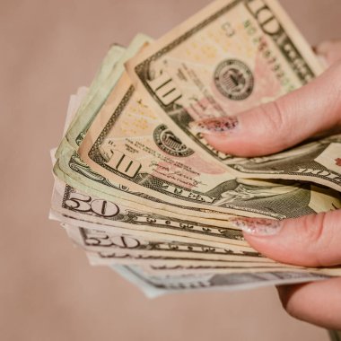 Macro shot 'ı Amerikan doları. ABD enflasyonu, ABD parası