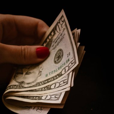 Macro shot 'ı Amerikan doları. ABD enflasyonu, ABD parası