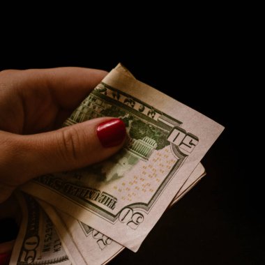 Macro shot 'ı Amerikan doları. ABD enflasyonu, ABD parası